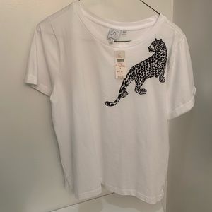 Anthropologie Tiger, leopard t-shirt